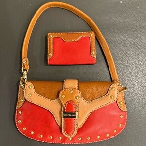 Vintage Y2K Michael Kors Uptown Wristlet And Wallet Purse Shoulder Bag Leather